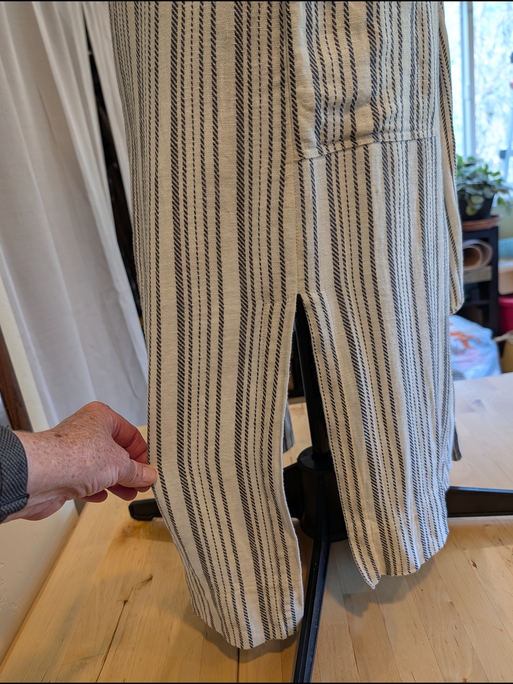 Splendid brand- Cream and Black Striped Midi Sundress-linen/cotton blend - Picture 6 of 11